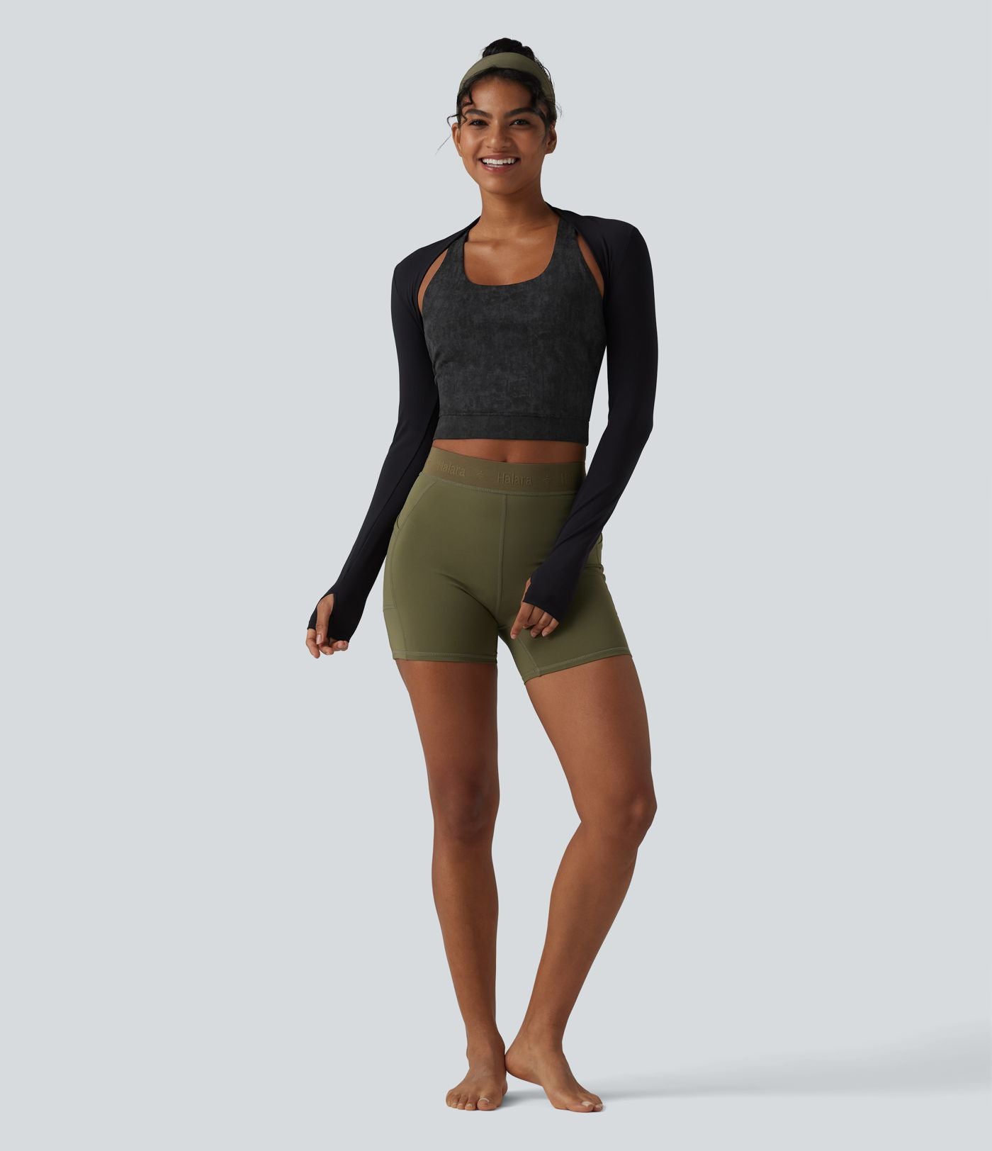 Brassière de sport courte col U dos nageur avec brassière intégrée