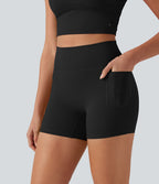 Short de yoga cycliste SoftlyZero™ Plush taille haute dos torsadé 12,5 cm avec poches