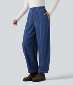 Jean barrel casual taille haute Halara Flex™ à poches