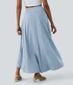 Jupe Longue Casual Breezeful™ Taille Haute à Volants 2en1 Fluide Sèchement Rapide Quotidien Maxi