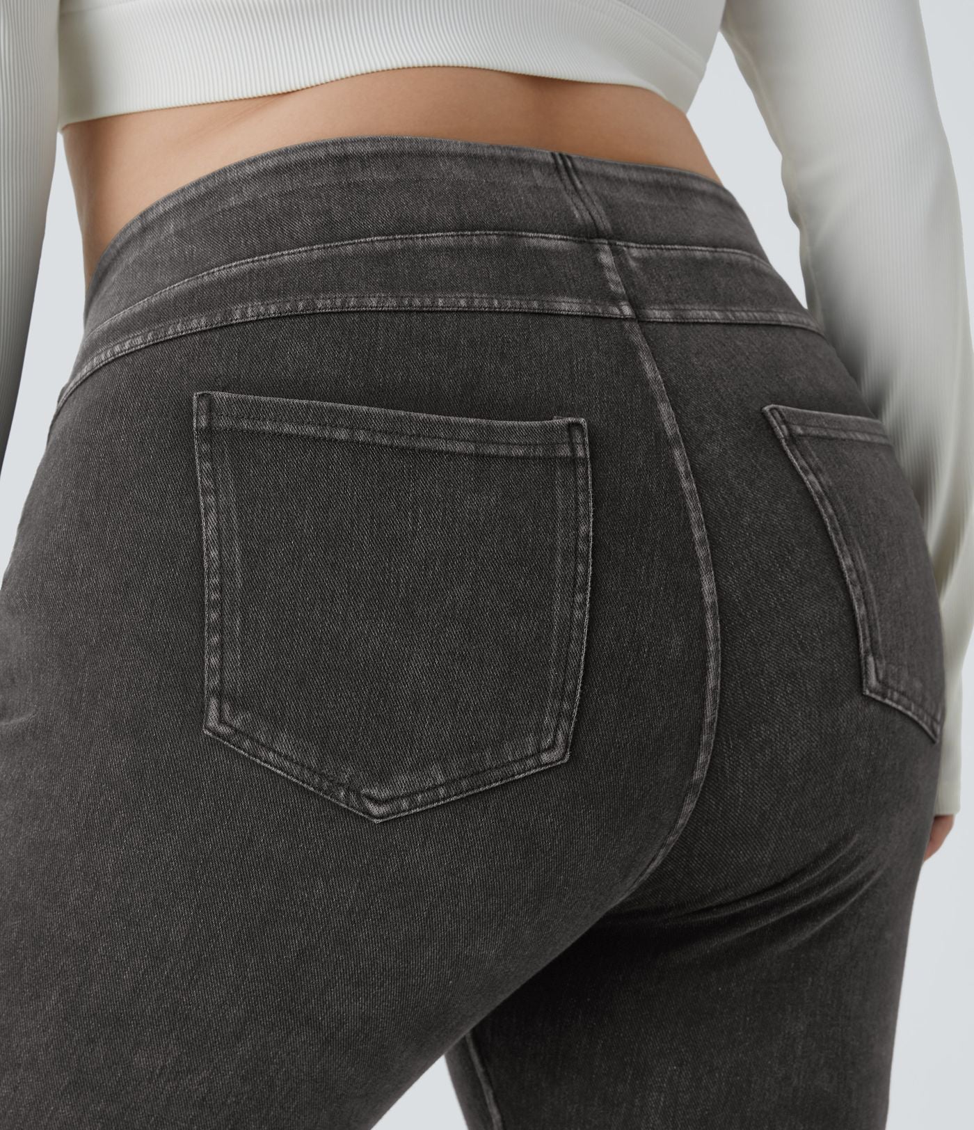 Halara Flex™ Jegging Casual Taille Haute Tricot Extensible Poche Latérale Arrière Grande Taille