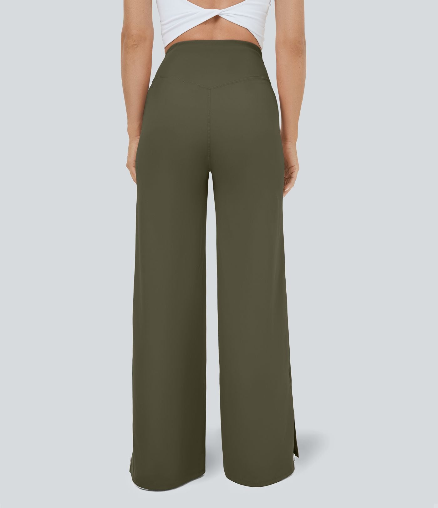 Pantalon yoga large croisé avec ourlet et poches DayStretch - Smile