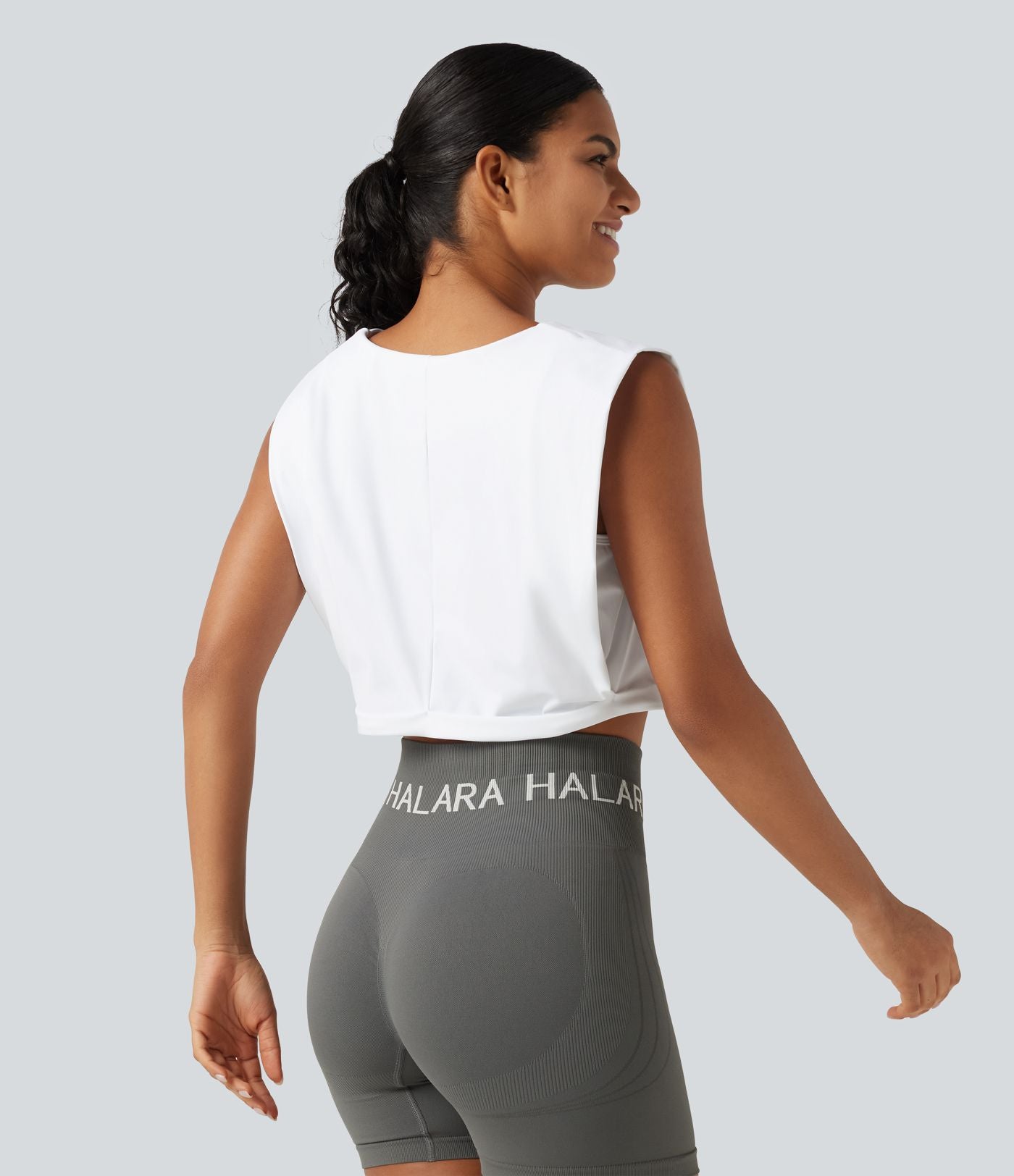 Débardeur yoga crop top SoftlyZero™ Airy col V toucher frais, protection solaire UPF50+