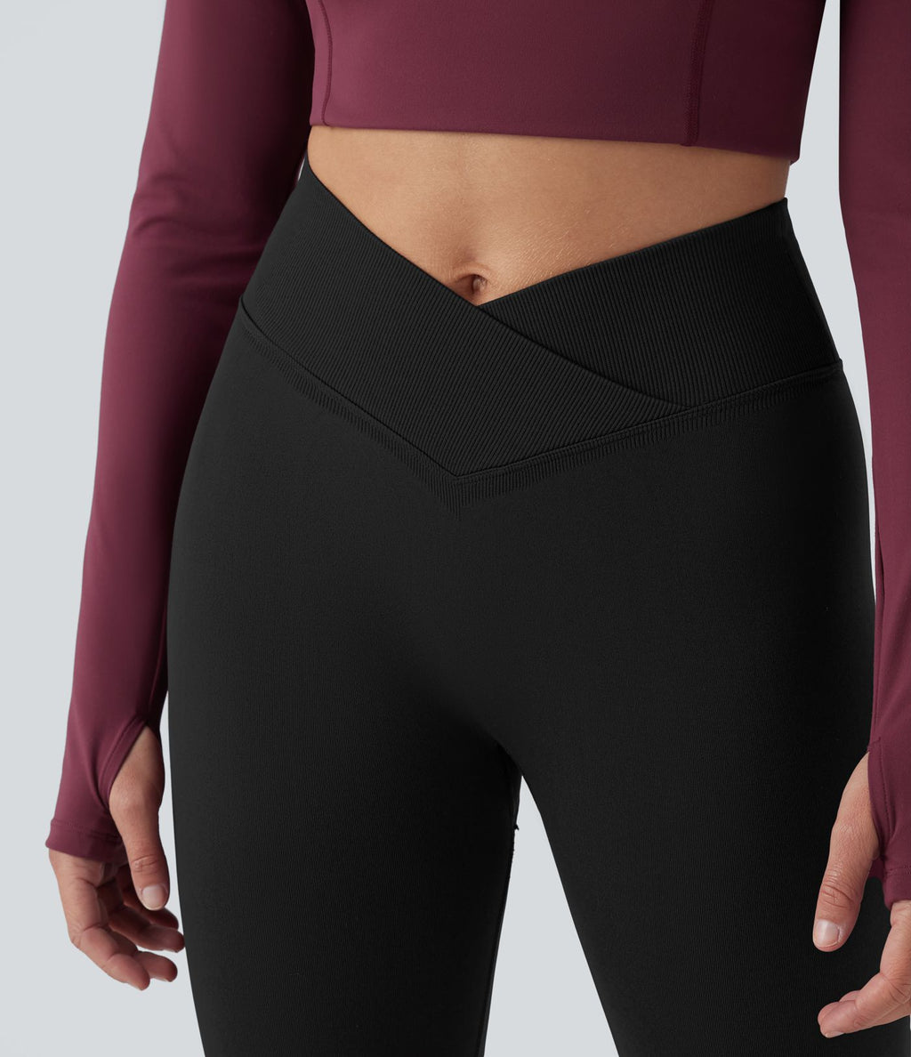 OneForm Seamless Flow Legging 7/8 yoga froncé taille haute croisée