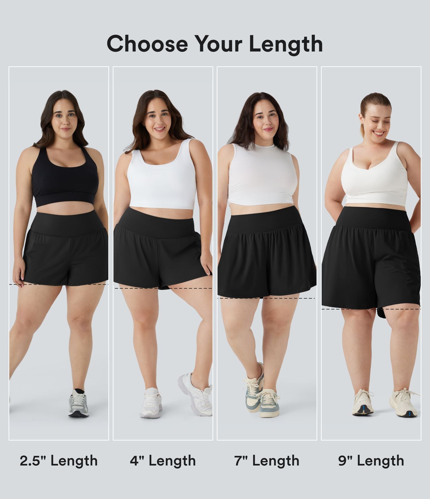 Short tailleur 2-en-1 Cool Touch yoga taille très haute Softlyzero™ Airy grande taille 17,5 cm avec poches