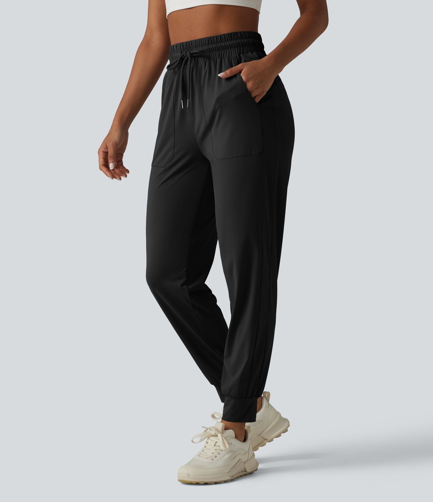 Jogging de sport taille haute cordon de serrage effet frais InstantCool UPF50+ avec poches