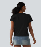 T-shirt décontracté col rond manches courtes