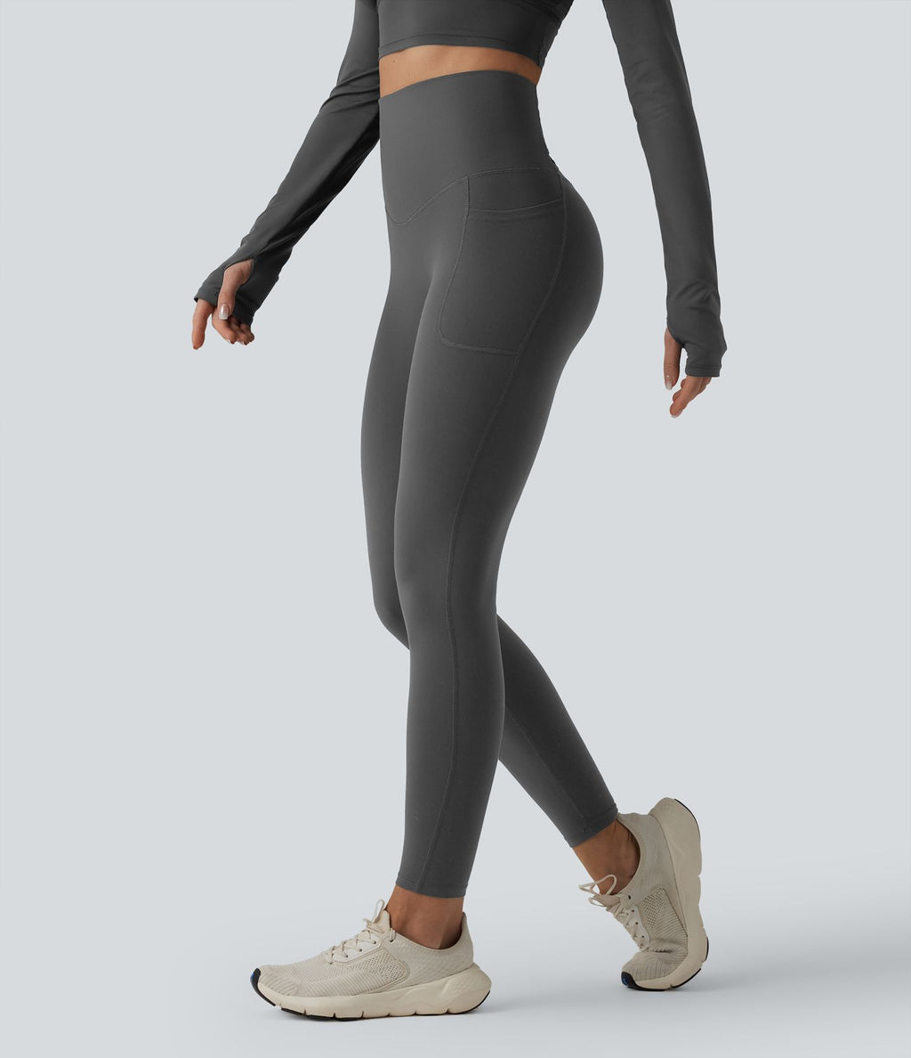 Halara Ultrasculpt™ Legging de running gainant taille haute dos croisé avec poches