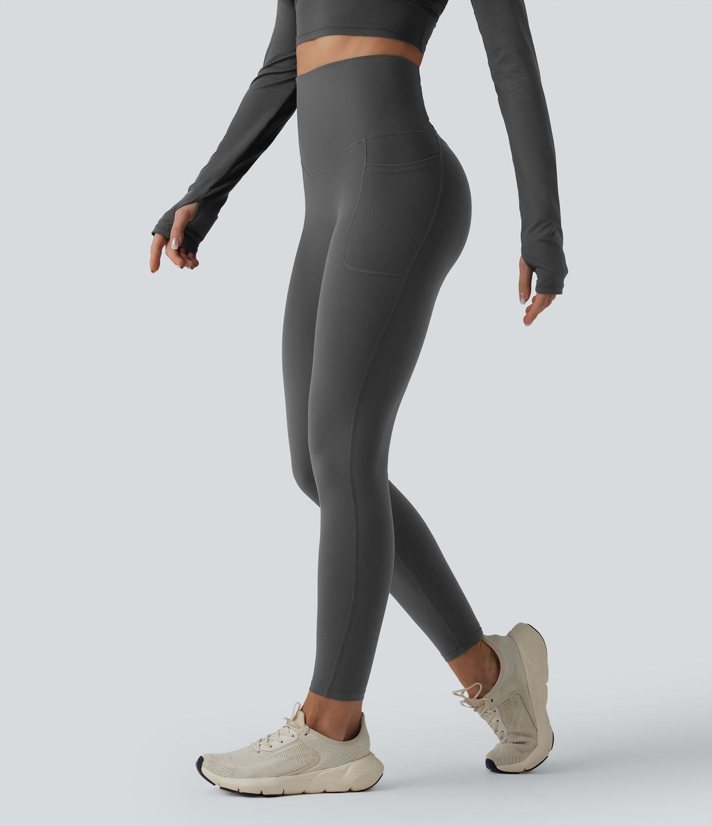 Halara Ultrasculpt™ Legging de running gainant taille haute dos croisé avec poches