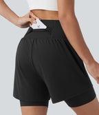 Short de yoga SoftlyZero™ Airy 2-en-1 taille ultra-haute effet frais InstantCool 17,5 cm avec poches