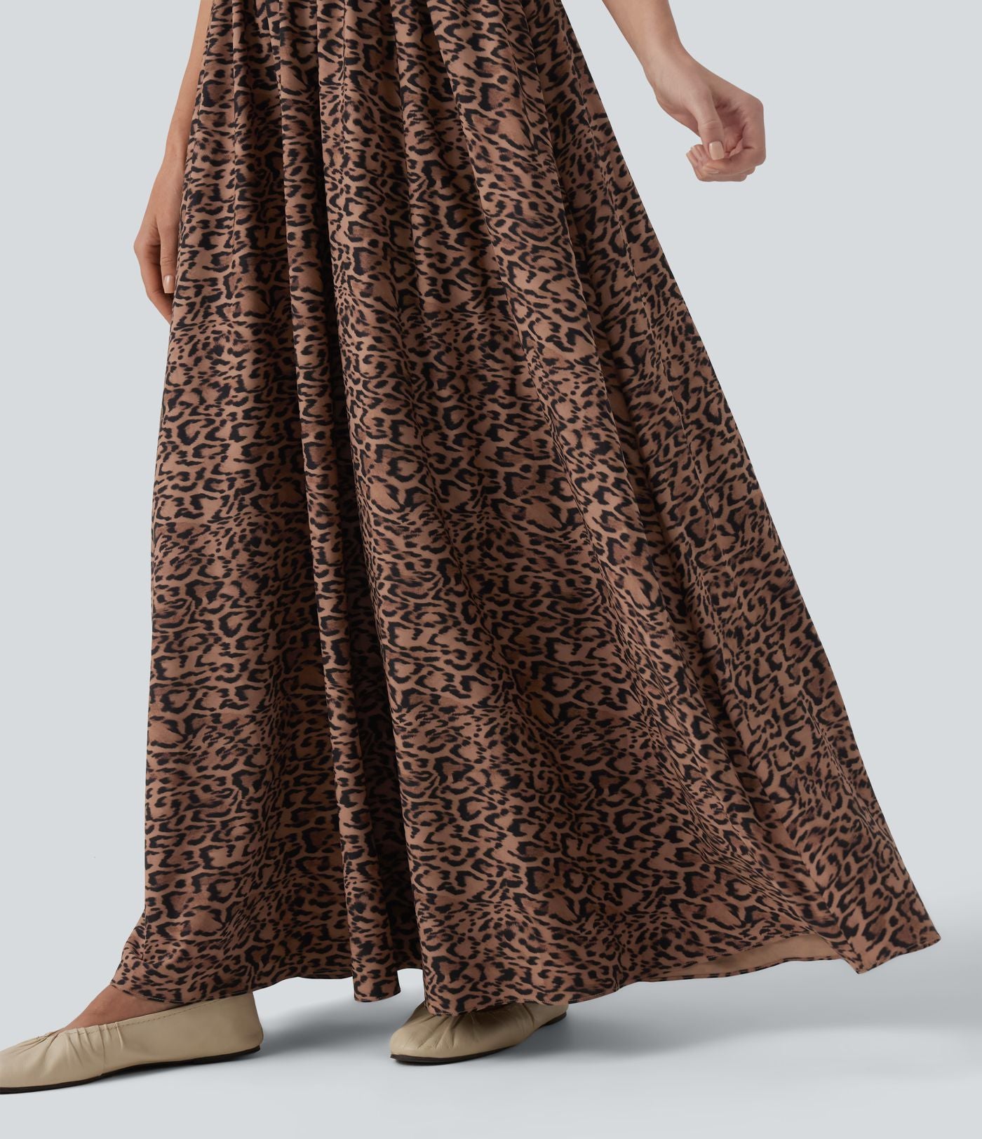Robe longue fluide décontractée à bretelles avec poches