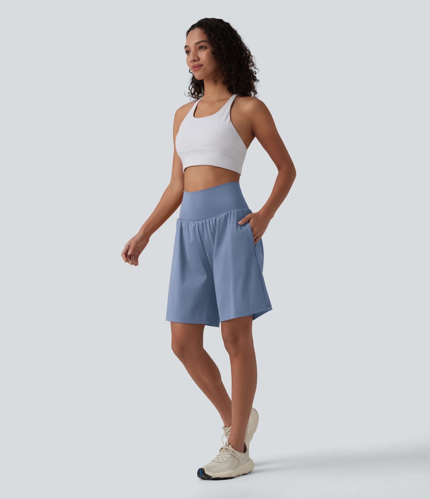 Short de yoga 2-en-1 SoftlyZero™ Airy taille très haute effet frais InstantCool 22,8 cm avec poches