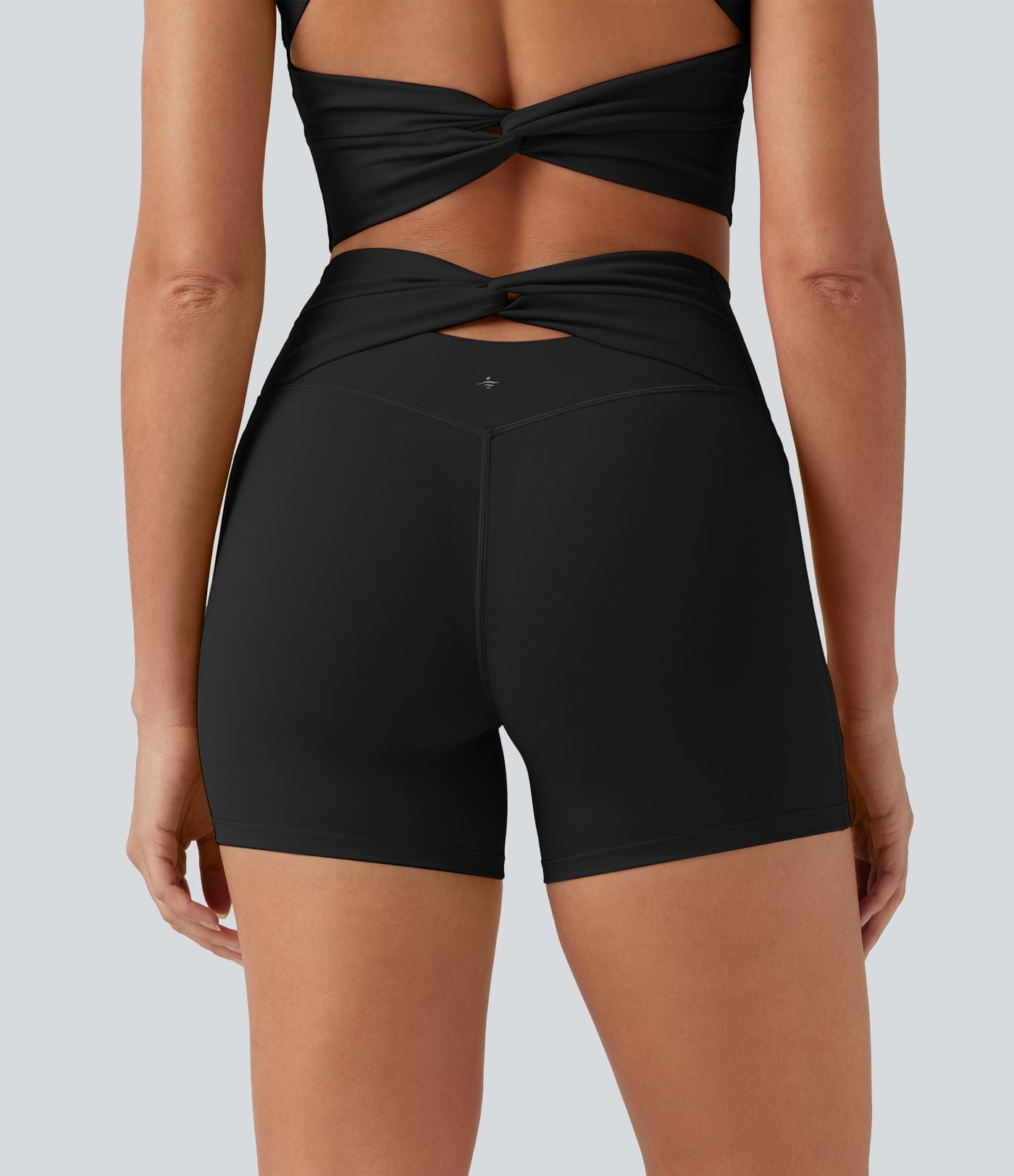 Short de yoga cycliste SoftlyZero™ Plush taille haute dos torsadé 12,5 cm avec poches
