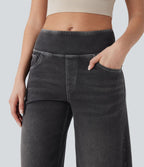 Jean décontracté ample gainant taille mi-haute avec poches Halara Flex™