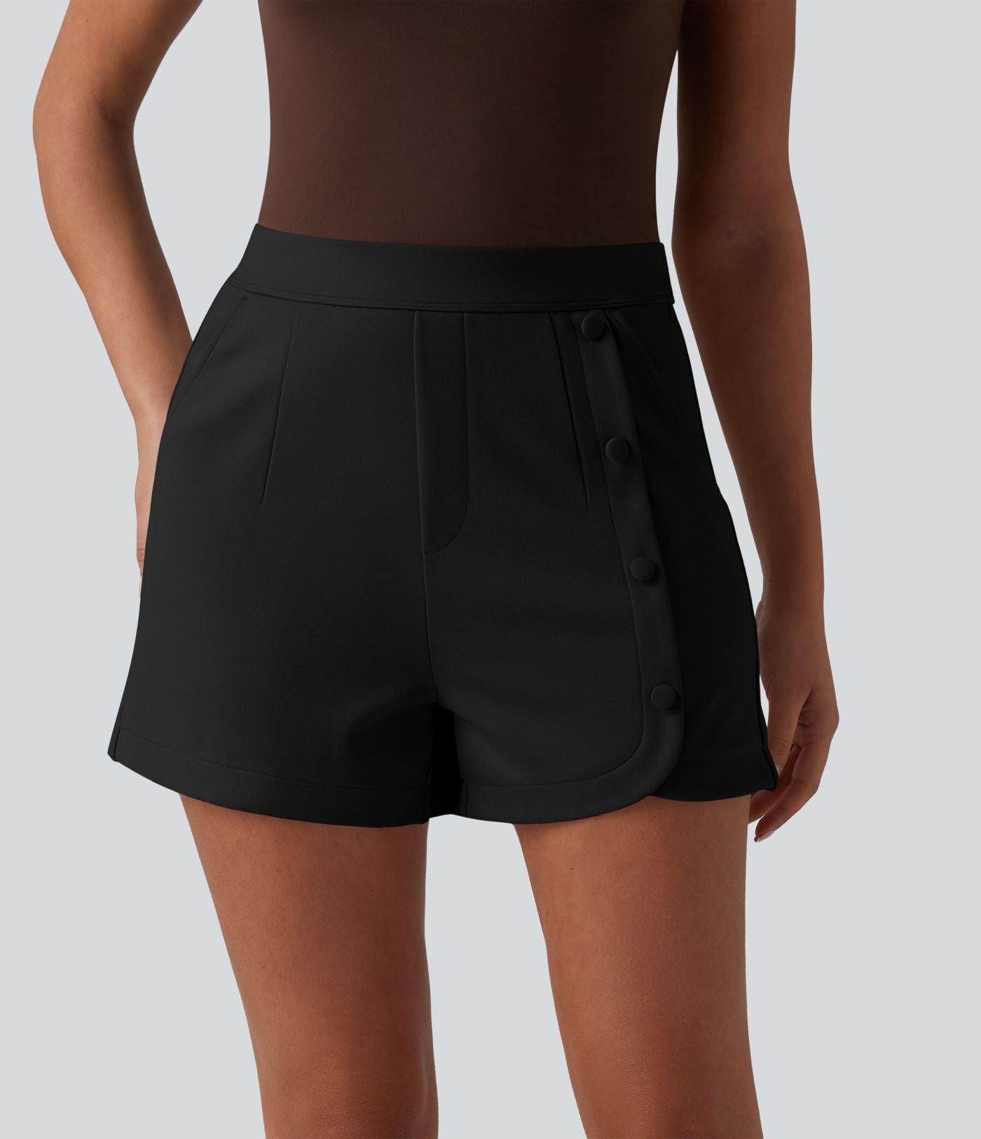 Short tailleur taille haute 7,5 cm avec poches
