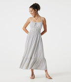Robe nuisette midi fluide à pois avec lien à nouer à l’avant