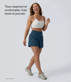 Short de yoga 2-en-1 SoftlyZero™ Airy taille haute gainant effet frais InstantCool 12,5 cm avec poches