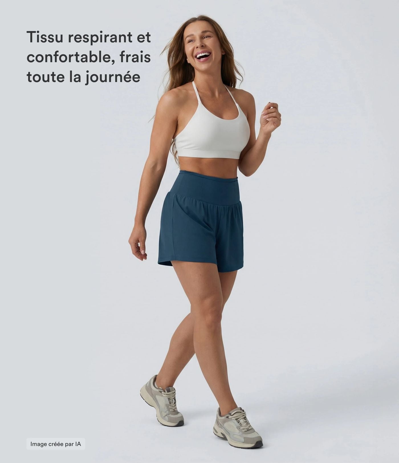 Short de yoga 2-en-1 SoftlyZero™ Airy taille haute gainant effet frais InstantCool 12,5 cm avec poches
