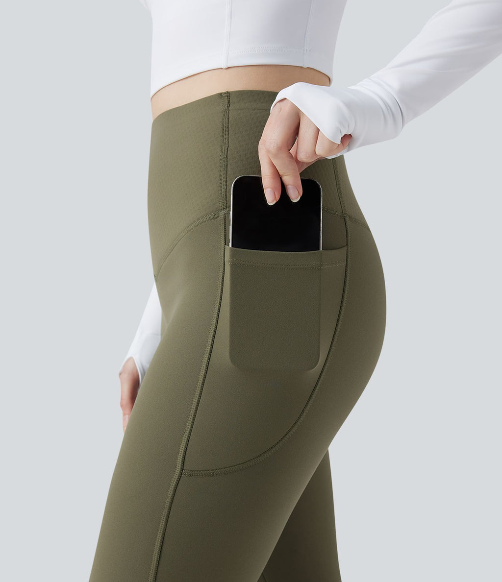 Pantalon de yoga bootcut gainant taille haute extra chaud Halara UltraSculpt™ avec poches