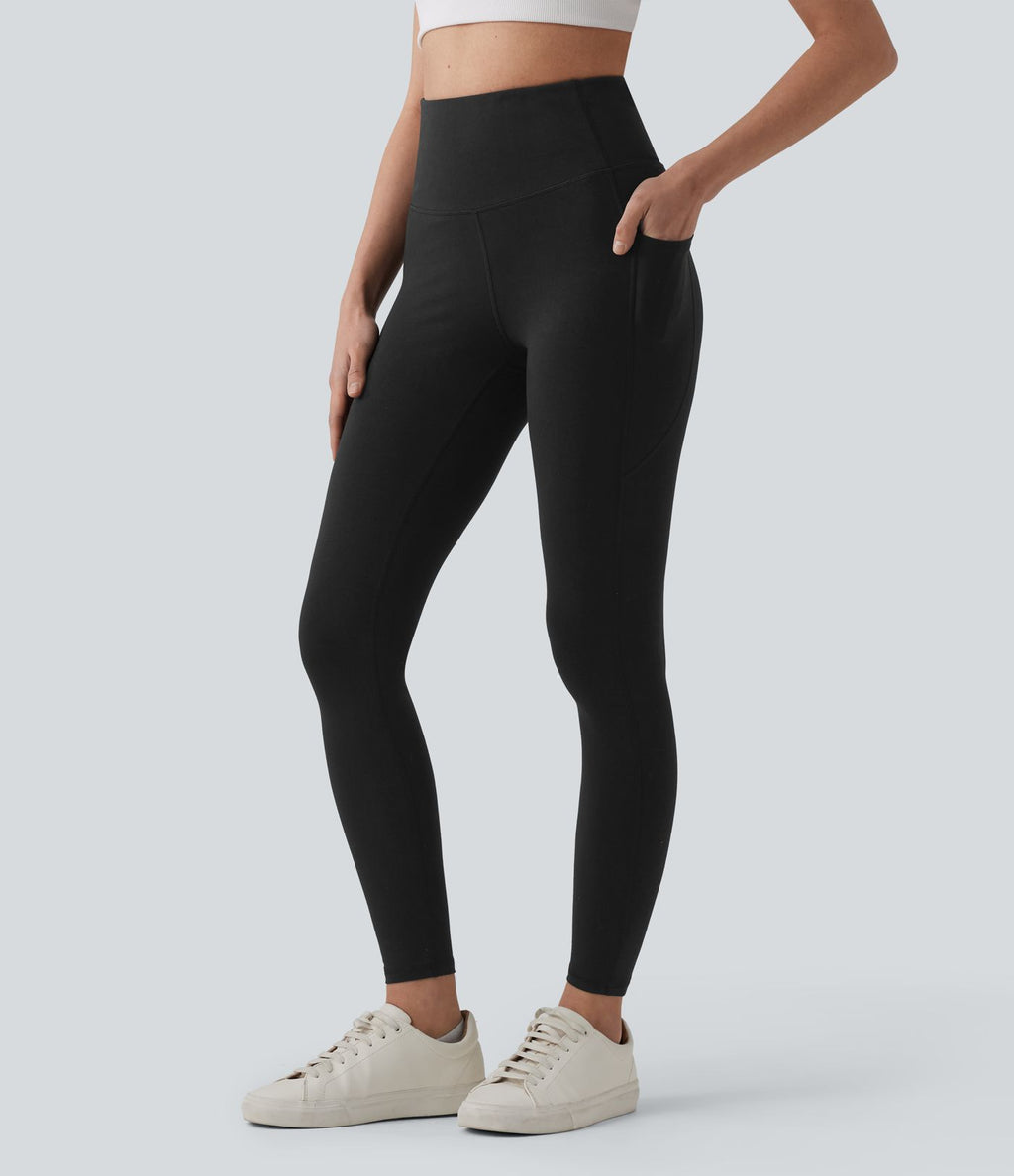 Legging de yoga Halara taille haute en jersey de coton avec poches