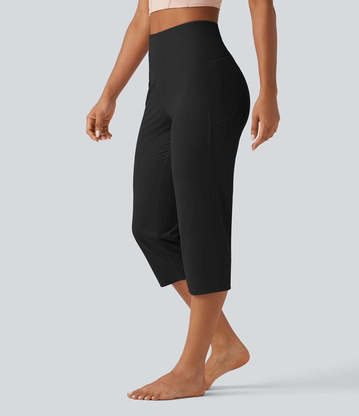 Pantacourt de yoga droit Halara UltraSculpt™ taille haute gainant avec poches