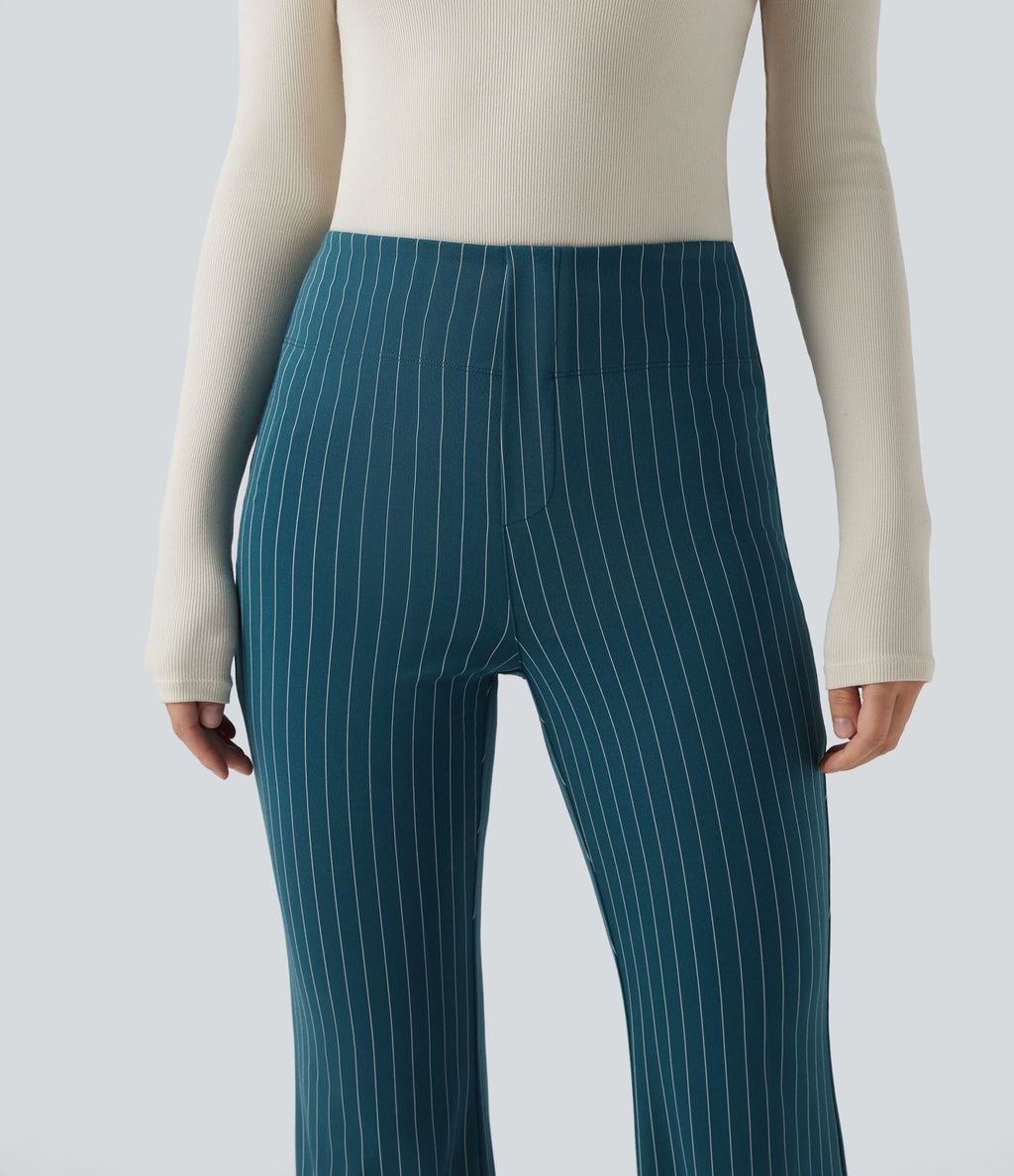 Halara Flex™ Pantalon tailleur évasé à rayures taille haute avec poches