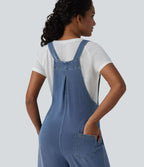 Halara Flex™ Salopette en denim coupe large avec poches
