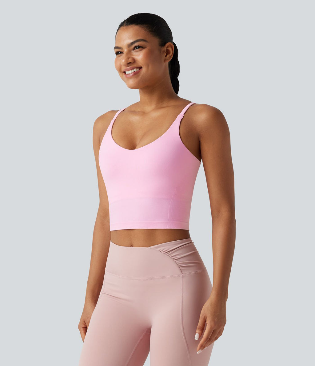 Débardeur de yoga court OneForm Seamless Flow, brassière intégrée