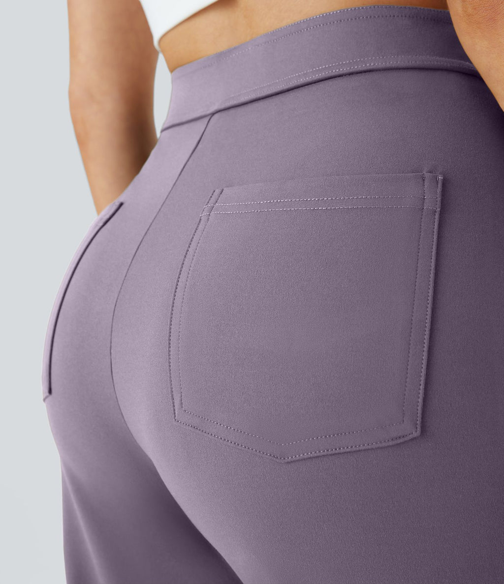 Pantalon taille haute coupe droite DayStretch avec poches