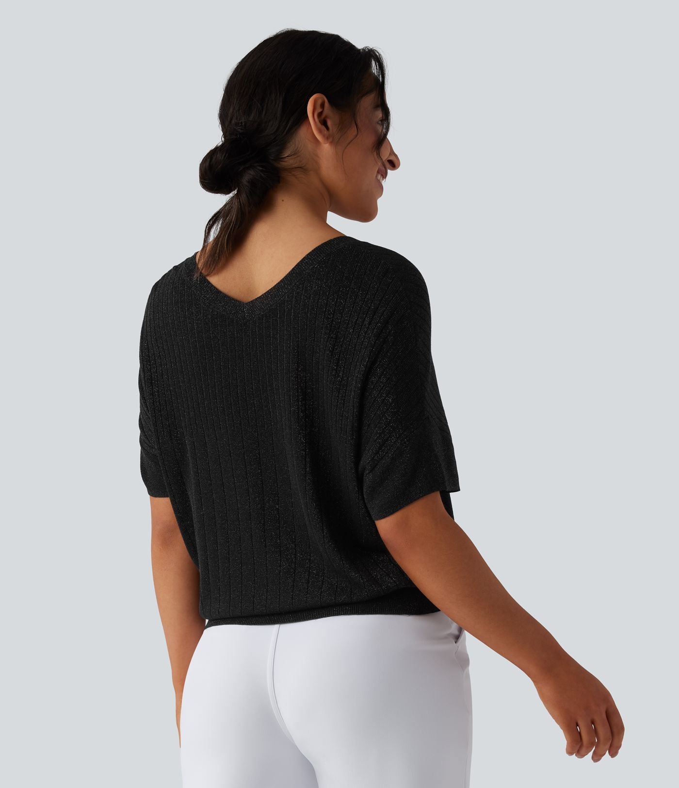 Pull de travail col V manches courtes