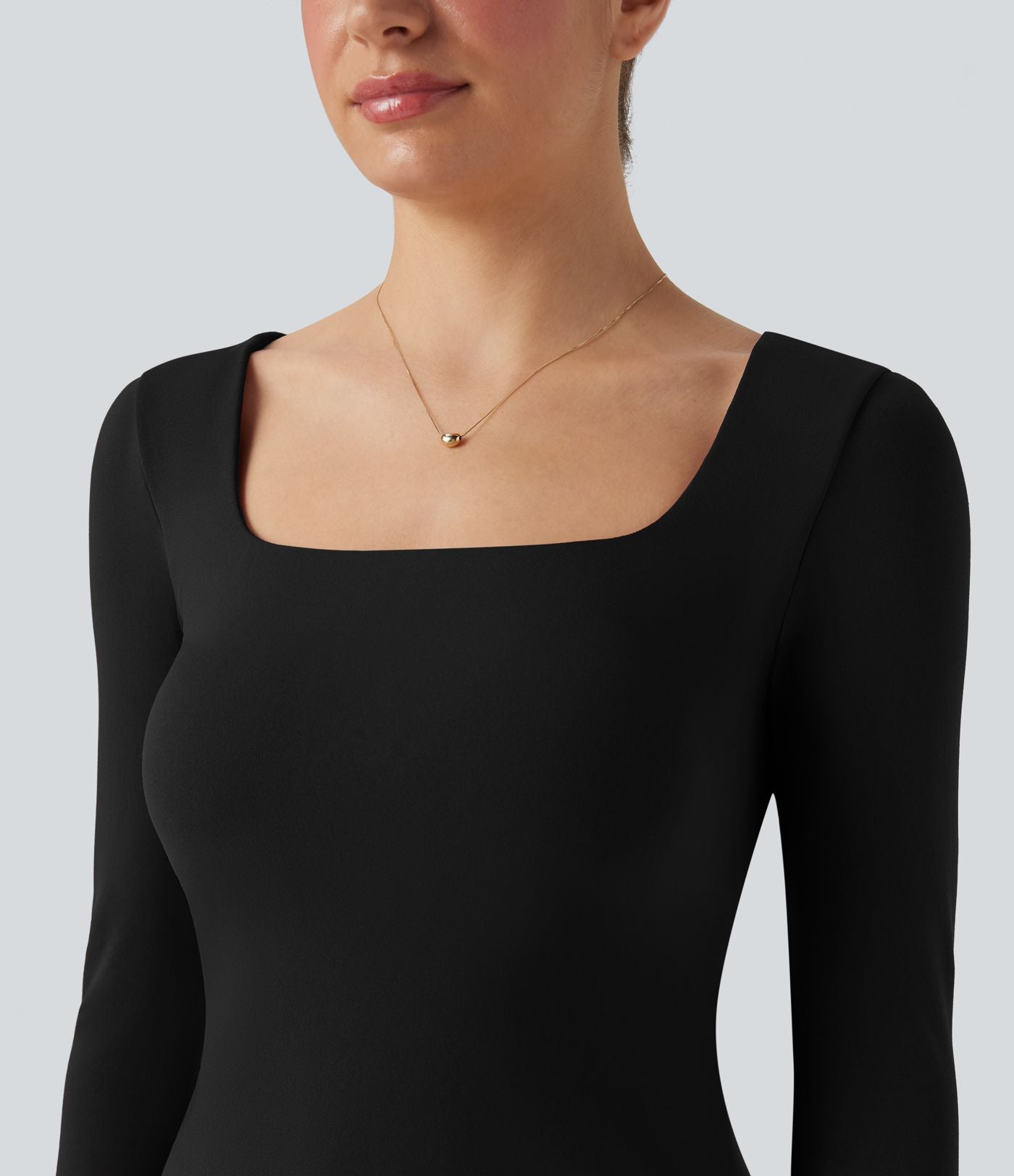 Haut de sport yoga 2-en-1 décolleté carré à manches longues sans couture OneForm Seamless Flow