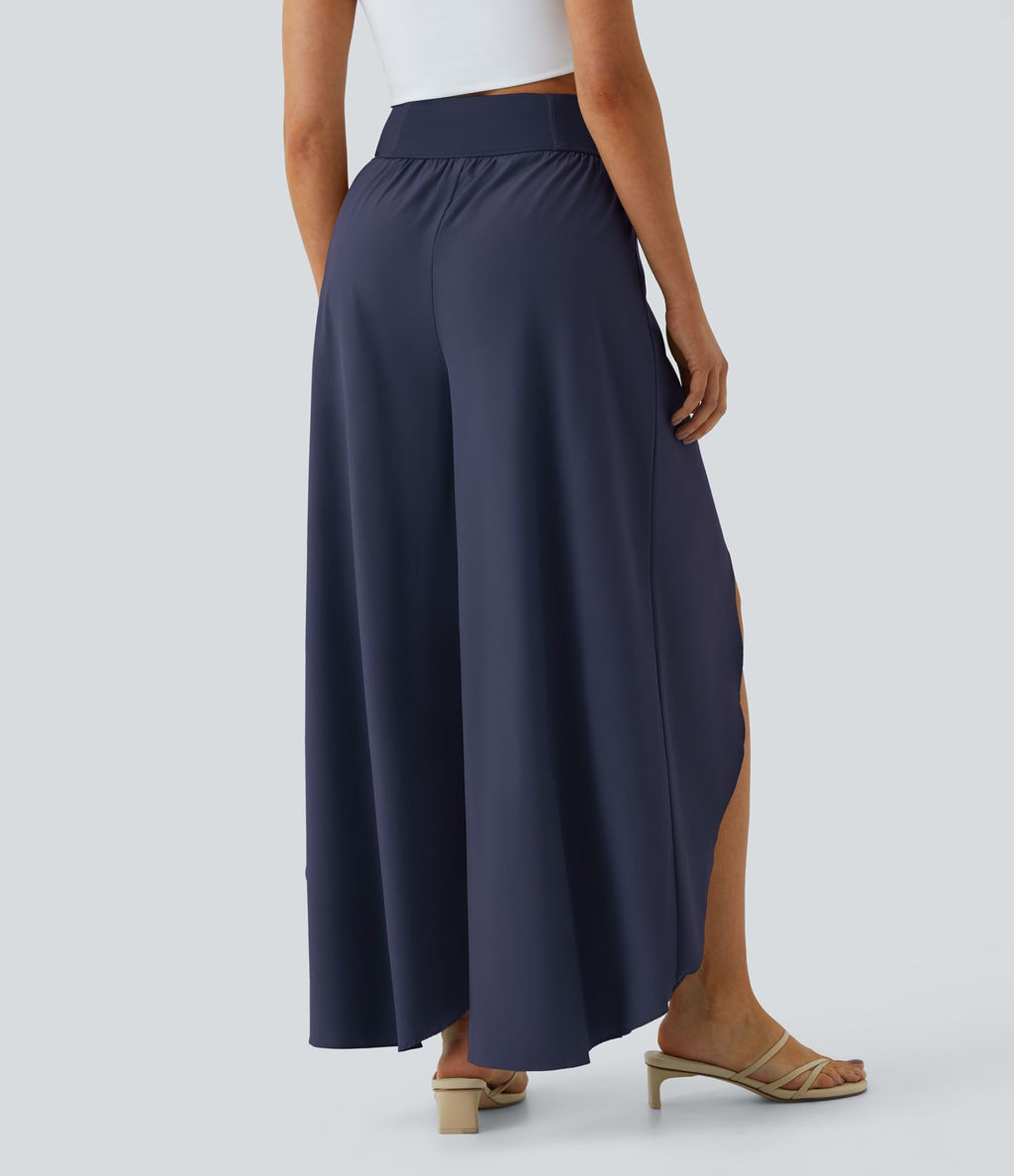 Breezeful™ Pantalon Large Fluide Séchage Rapide Taille Haute Poche Arrière