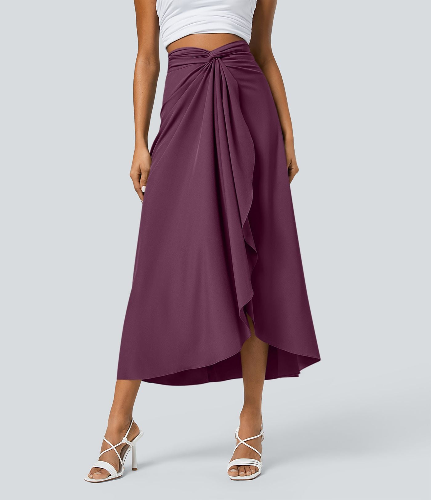 Jupe fluide de Vacances Breezeful™ Séchage Rapide Taille Haute Dos Noué Torsadé