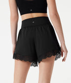 Short de running 2-en-1 SoftlyZero™ Airy taille haute gainant 7,5 cm à effet frais InstantCool avec ourlet en dentelle et poches, protection solaire UPF50+