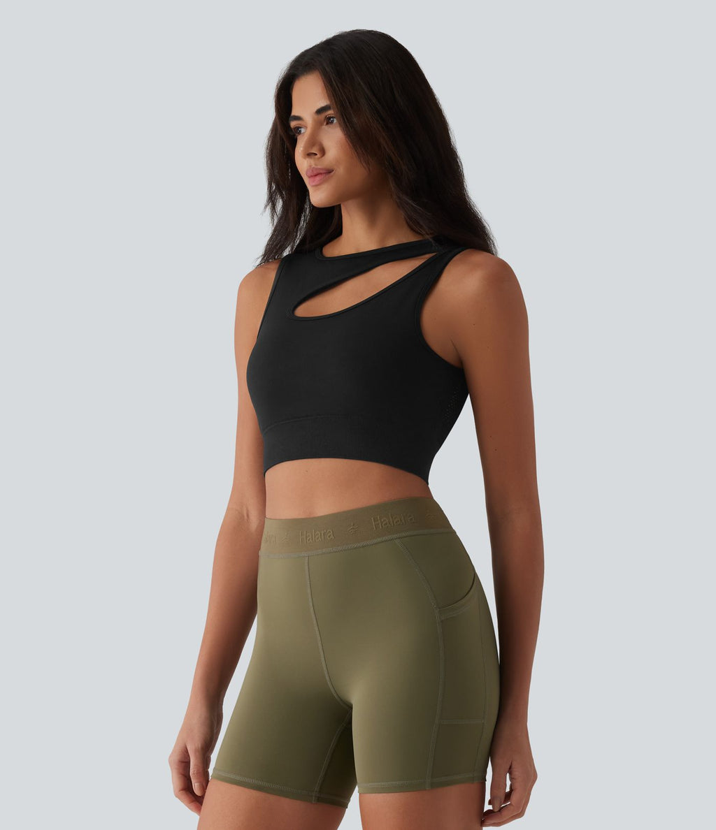 Débardeur de yoga OneForm Seamless Flow à découpes avec brassière intégrée