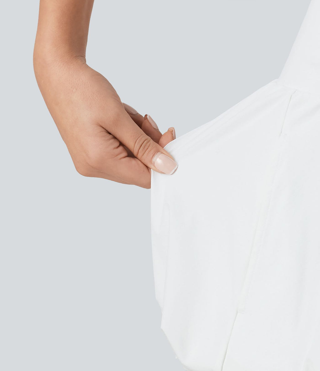 Jupe boule micro 2-en-1 taille haute pour la danse avec poches