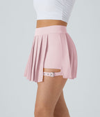 Breezeful™ Mini Jupe Soirée Plissée 2 en 1 Taille Haute Poche Latérale Boucle Réglable Séchage Rapide