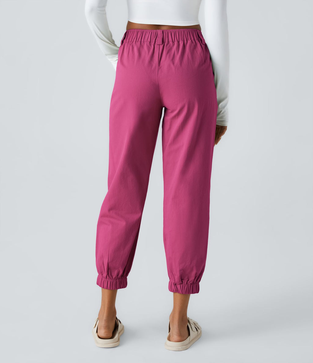 Joggings décontractés à taille mi-haute avec poches