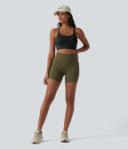 Brassière de sport chinée maintien modéré, dos nu croisé et soutien-gorge intégré