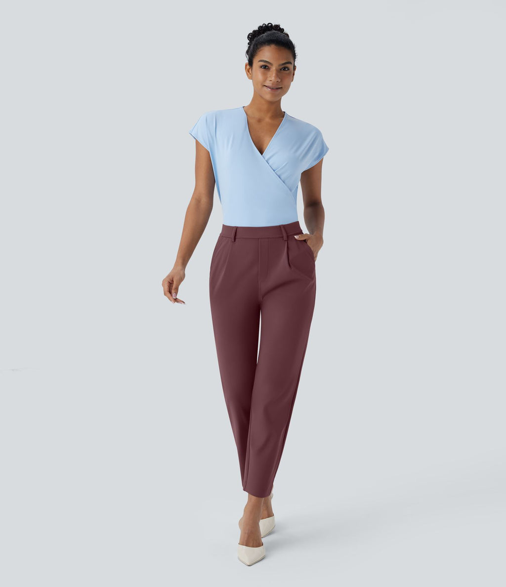 Pantalon de travail fuselé longueur cheville taille haute Halara Flex™ DayStretch avec poches