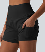 Short de yoga SoftlyZero™ Airy 2-en-1 gainant taille très haute à effet frais InstantCool avec poches, 12,5 cm