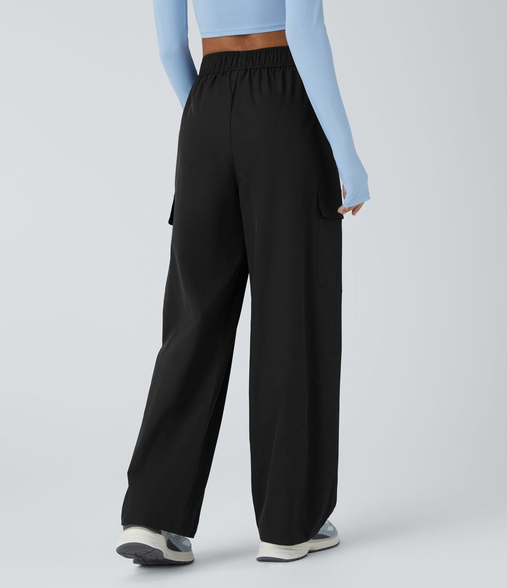Pantalon cargo de camping déperlant et résistant à l’usure, taille haute, avec poches