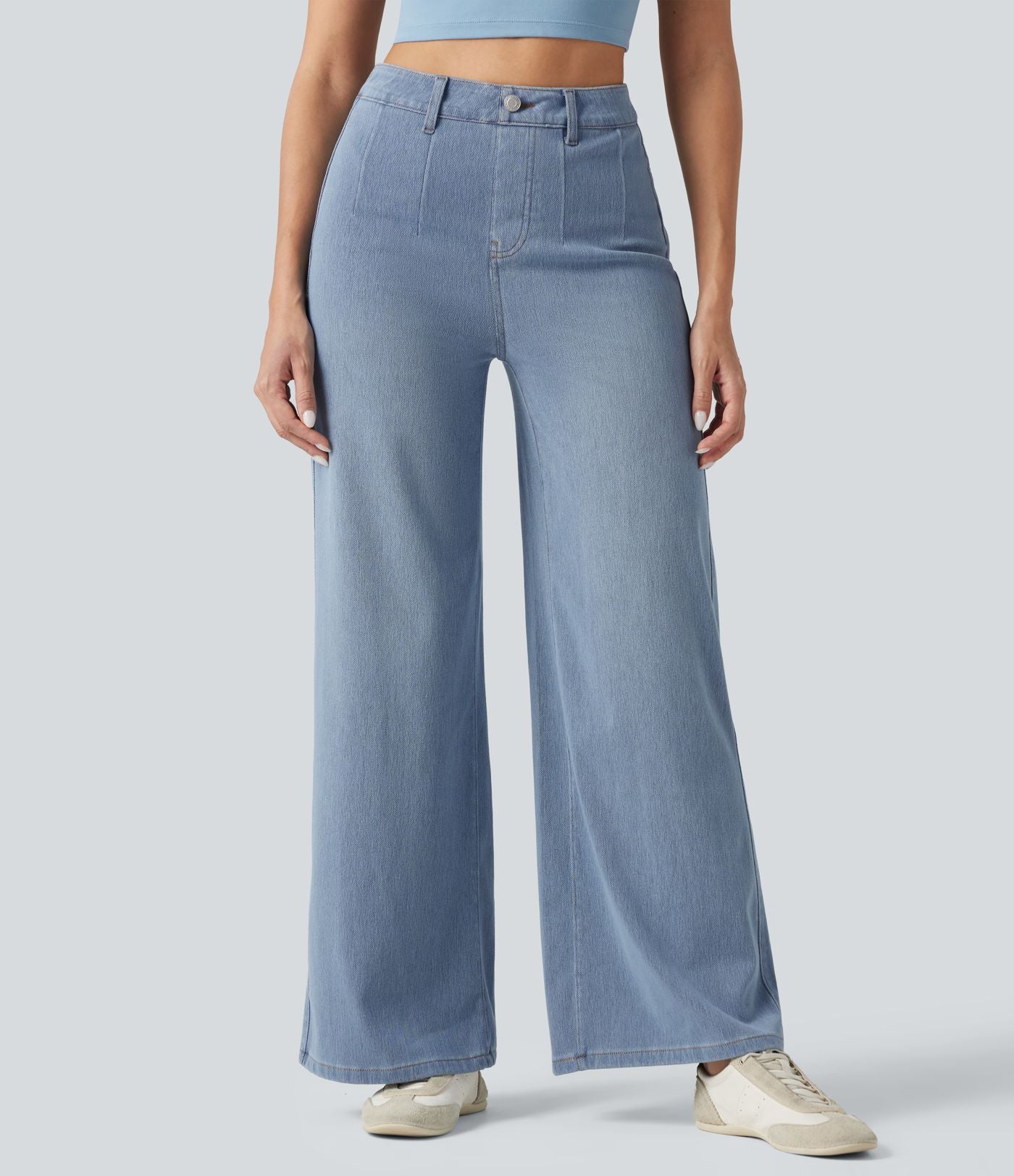 Jean large décontracté Halara Flex™ Curvy taille haute gainant avec poches