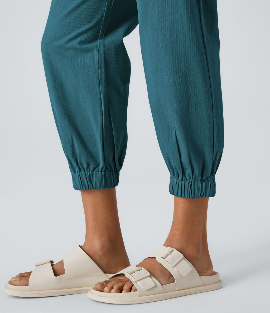 Joggings décontractés à taille mi-haute avec poches