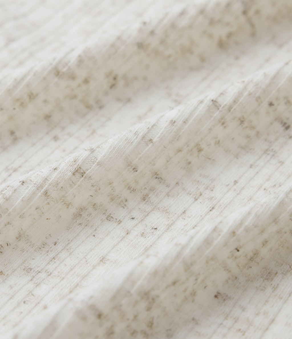 Robe midi fluide décontractée maille côtelée mélange lin col rond sans manches