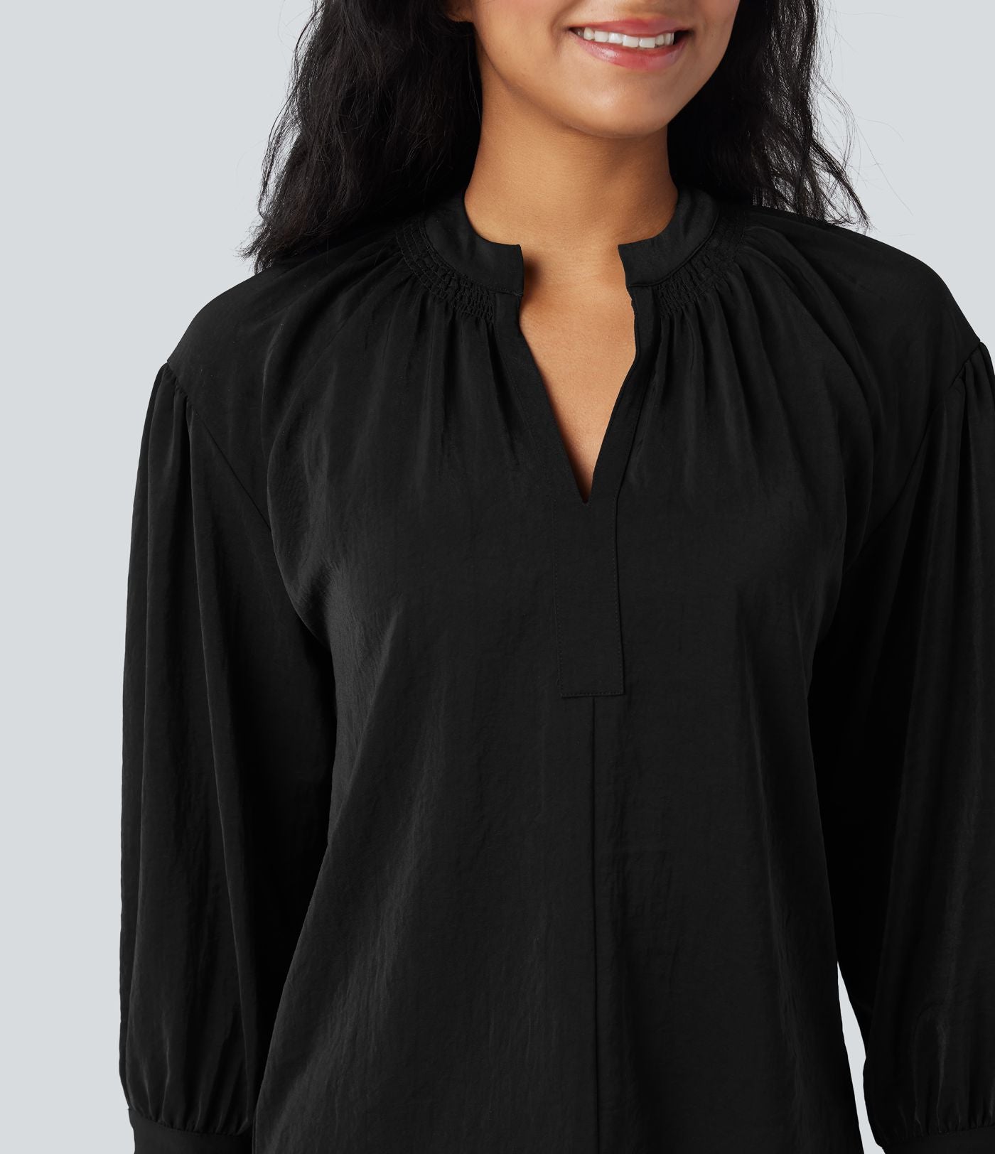 Chemise de travail manches longues col V
