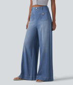 Halara Flex™ Jean évasé casual large taille haute avec poches