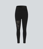 Legging de yoga Halara X Smiley® Halara UltraSculpt™ taille haute croisé avec empiècements en mesh contrastant et boucle décorative