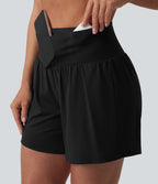 Short de yoga 2-en-1 SoftlyZero™ Airy taille haute gainant effet frais InstantCool 12,5 cm avec poches
