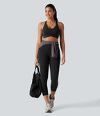 Legging capri de yoga Halara UltraSculpt™ taille haute anti-roulottage ventre plat gainant avec poches